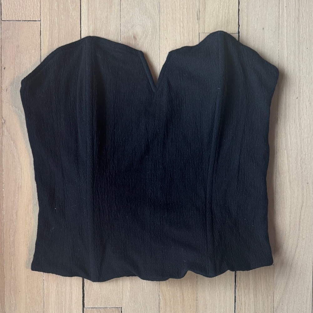 Anthropologie Porridge Black Sweetheart Bustier Tube Top - Size S